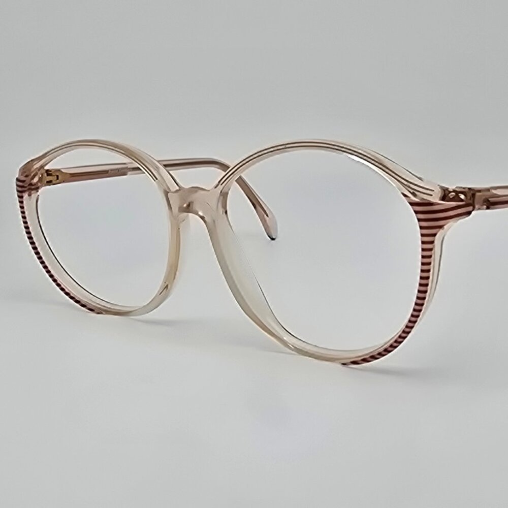 Metzler 0617 678 En Vogue Crystal Clear Burgundy Stripe Eyeglasses Frame Germany